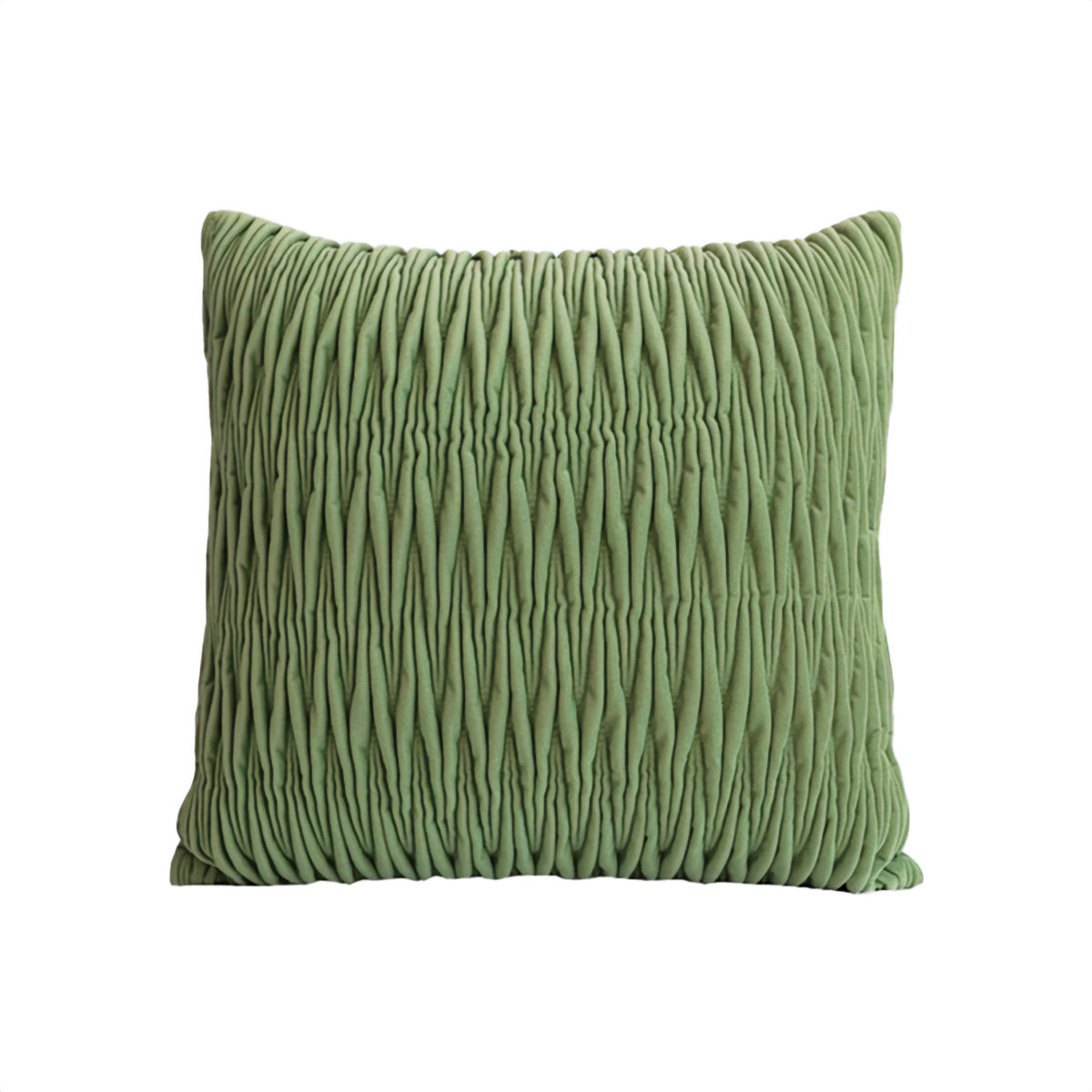 Pleated Green Throw Pillow